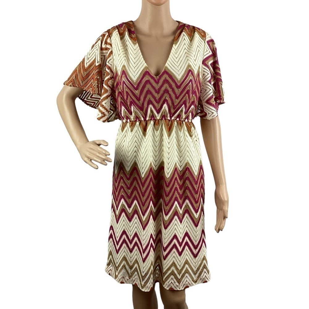 Judith March Crochet Chevron Dress Size L